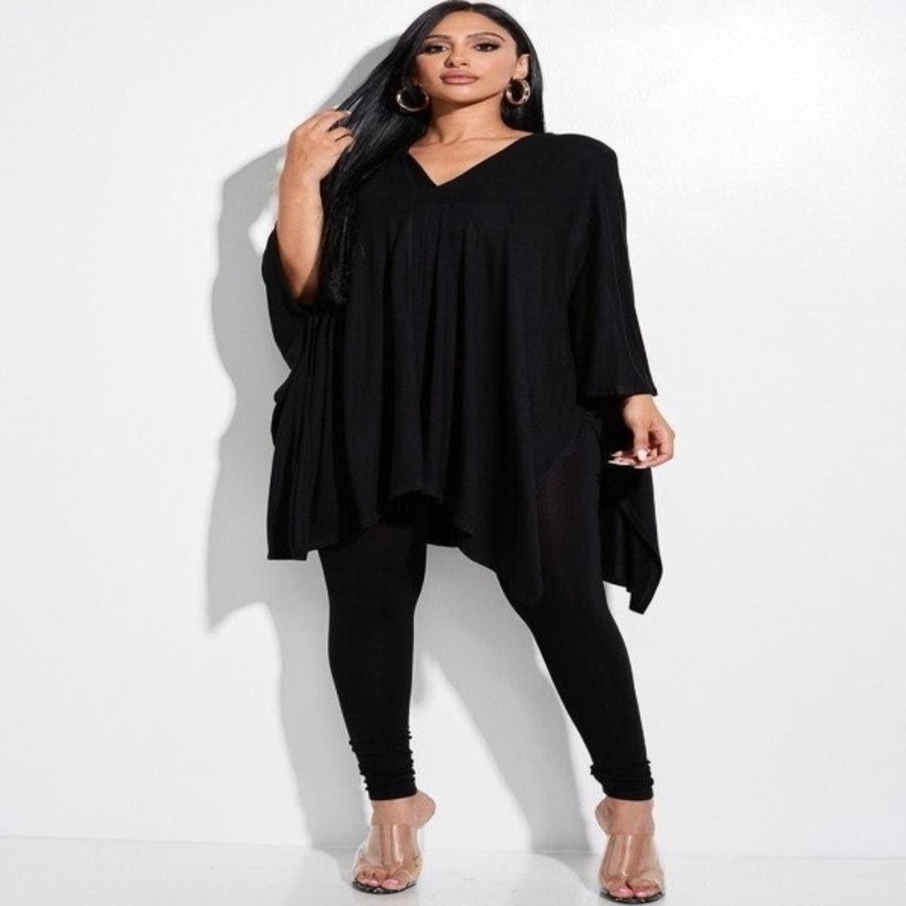 Two Piece Spandex Cape and Leggings Set